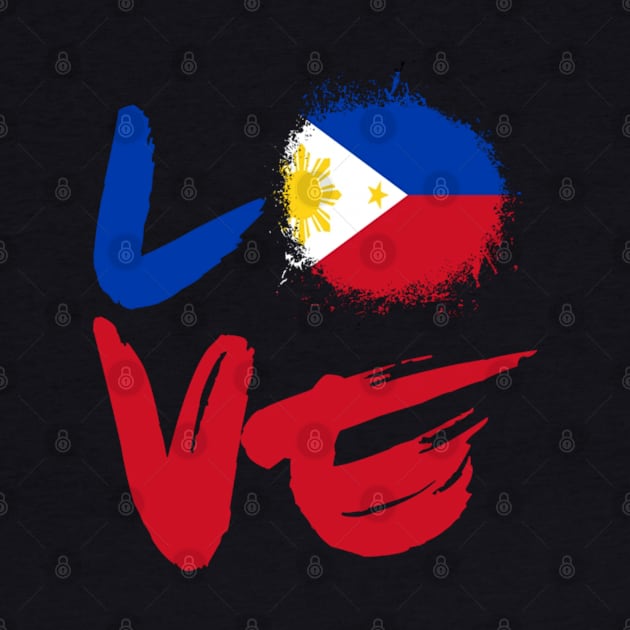 I Love Philippines Pinoy Pinay Filipino Pilipinas Pride Flag by Yassmina